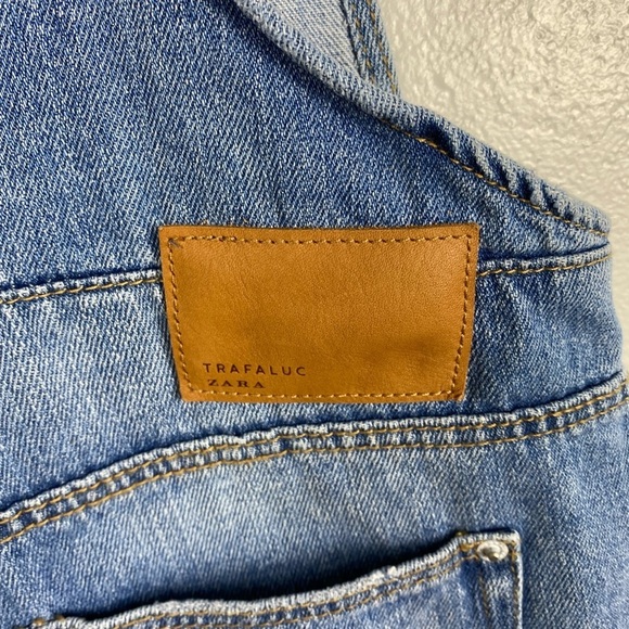 Zara Trafaluc Denim Blue Short Overall Romper Women’s size‎ XS - Picture 4 of 12